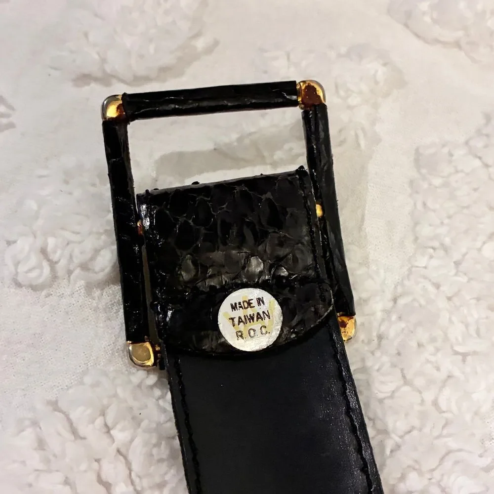 Women’s Christian Dior Black Snakeskin Belt Size Small